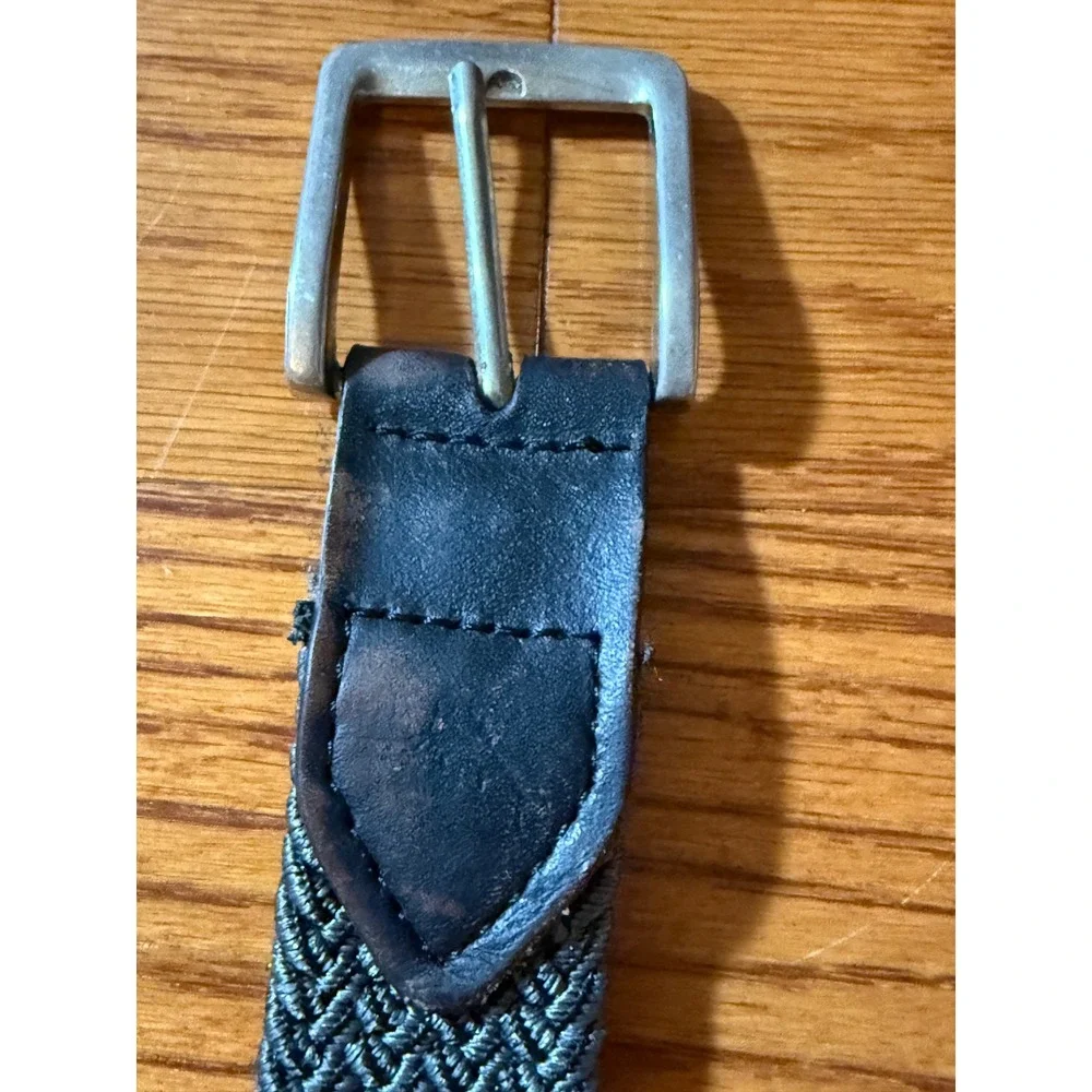 Tommy Bahama Men's Stretch Braided Reversible Belt Black/Grey M/L